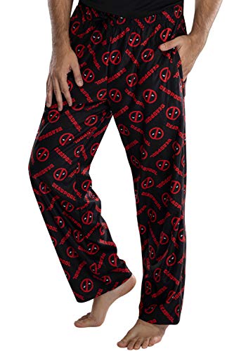 Marvel Mens' Deadpool Logo All Over Print Pajama Pants2