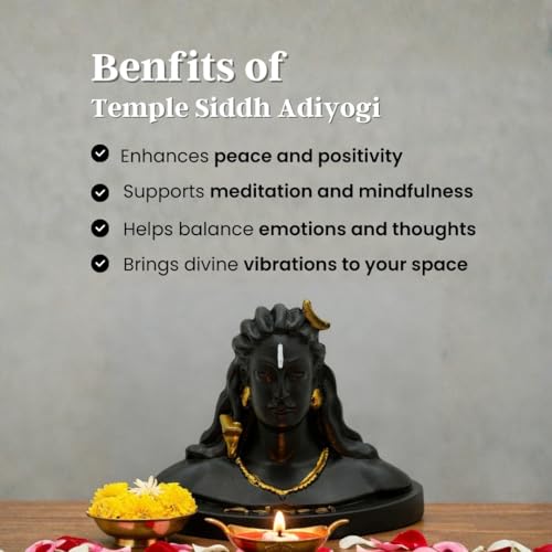 Image of VAMA Siddh Adiyogi Statue for Car Dashboard - 5 Inch, Resin Lord Shiva Idol for Car Dashboard | Shiv Murti | Mahadev Murti | Lord Shiva Idols for Home, Mandir and Office Desk