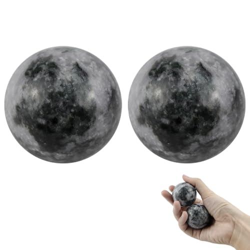 LNQ LUNIQI Chinese Health Qi Gong Balls, Jade Sphere, Hand Massage Ball, Baoding Stress Relief Gymnastics for Men and Women Pack of 2