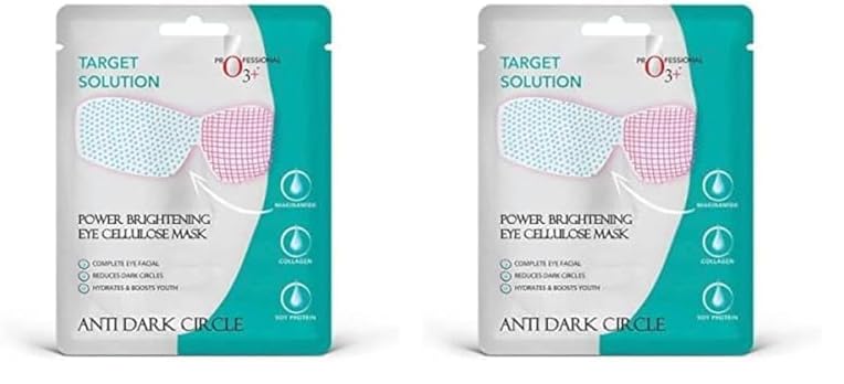 O3+ Power Brightening Eye Cellulose Mask for Collagen Whitening Moisturizing Under Eye Dark Circle Remover sheet mask (Single use only) 5G (Pack of 2)-image-21