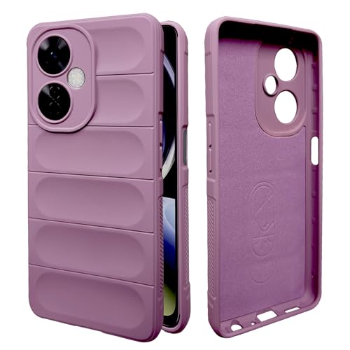 Image of A rtistque Liquid Silicone Stripes Back Cover Case for Oneplus Nord CE 3 Lite 5G | with Camera Protection | with Inner Fabric | Anti Slip Grip | AirBag Case - Purple