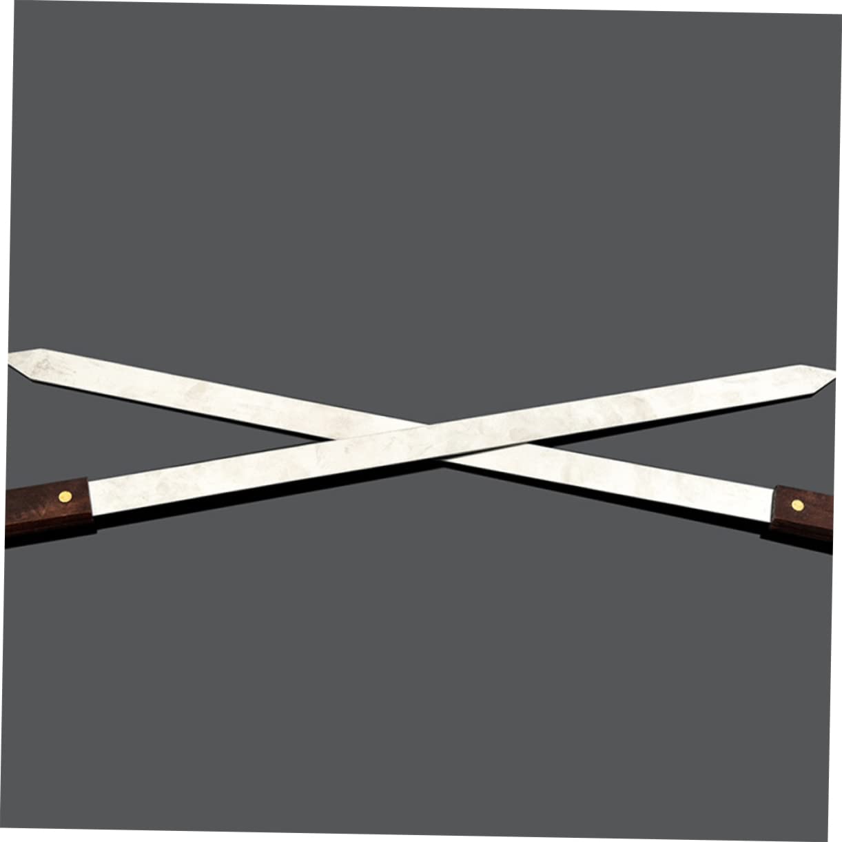 ifundom 5pezzi Spiedini Per Barbecue in Acciaio Inox Riutilizzabili Spiedini Per Carne Piatti Manico in Legno Antiruggine e Durevoli Per Cottura Uniforme Per Barbecue in Famiglia e Feste a