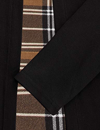 Bebonnie Long Tunic Tops For Women To Wear With Leggings,Ladies Tops Plus Size Cowl Neck Holiday Winter Office Work Tunics Sweaters Cotton Sweatshirts Plaid Swing Flared Maternity Shirts Black 3 Xxl #TOP4