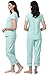 PajamaGram Womens Pajama Sets Cotton - Capri Pajamas, Mint, L, 12-14