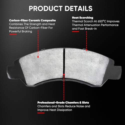 ABROML Front & Rear Ceramic Brake Pads