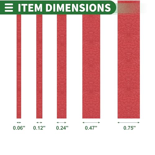 Image of Motoforti Universal Painters Tape Masking Master Tape 0.15cm /0.3cm /0.6cm /1.2cm /1.9cm x 55m Easy Removal Crepe Paper Red 5 Pcs