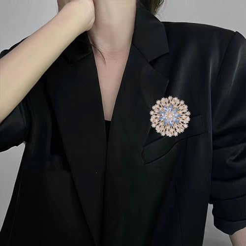 Image of Rhinestone Flower Brooch Pin for Women Red Black Purple Flower Broochs Pin Hat Christmas Brooch Jewelry
