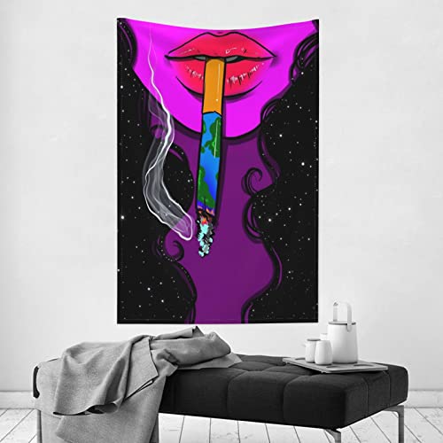 Yuxixi Cool Girl Tapestry Wall Hanging Hippie Art Print Tapestries Hippie Psychedelic Cool Ghost Girl Aesthetic Decor Neon Light Decoration 60X40 Inches For Bedroom Living Room Dorm #TOP3