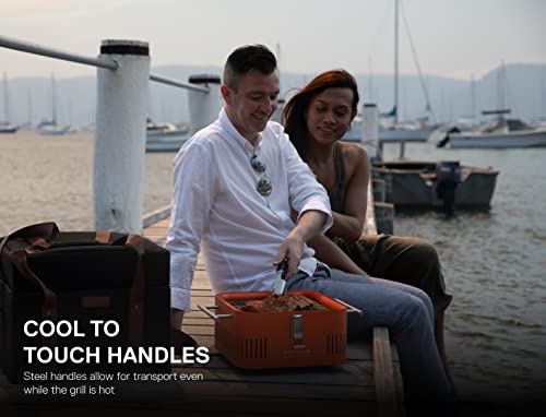 Everdure HBCUBEBUS Cube Portable Charcoal Grill, Tabletop Bbq, Perfect Tailgate, Beach, Patio, Or Camping Grill, Lightweight & Compact Small Grill With Preparation Board & Food Storage Tray, Matte Black thumb #5