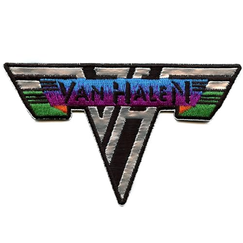 C&D Visionary Van Halen Metal Logo Officially Licensed Iron-On/Sew-On Embroidered Patch - 1 x 2.3" x 4" Rectangular Multicolor Music Patch