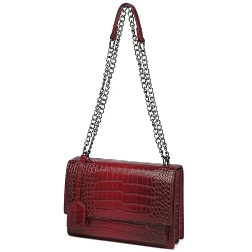 Image of MYHOZEE Crossbody Bags for Women Snake Print Leather Cross Body Chian Purse Trendy Ladies Clutch Satchel