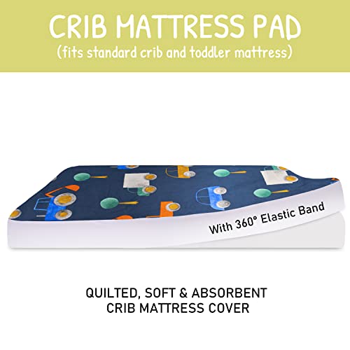 Baby Crib Sheets Pack And Play Sheets Fitted Set 2 Pack, Portable/Mini Cribs Playard Sheets Waterproof,For Baby Girls And Boys #TOP3