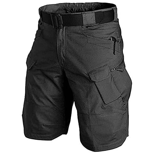 YAXHWIV Mens Tactical Shorts 11″ Waterproof Hiking Fishing Breathable Quick Dry Cargo Short Shorts(Belt not Included)