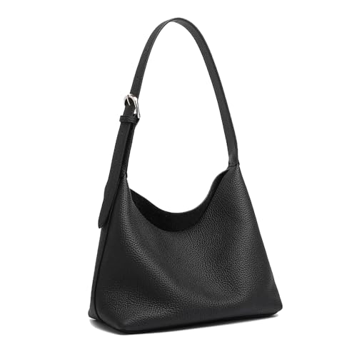 MOSAMHUA Bolso Bombonera Mujer de Cuero Flor TC, Bolso Bandolera y de Hombro Minimalista y Elegante, Bolso de Mano Casual para Trabajo Oficina y Uso Diario Negro
