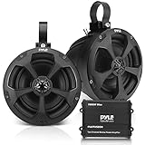 PYLE, Marine Speakers, Boat Speakers, 1000W 5.25 Inch, Waterproof Off-Road System, 2-Channel Amp, Full Range Stereo, ATV/UTV/Jeep, Includes Mounting Brackets & Wiring, IP-X45 Rated, PLUTV52CH