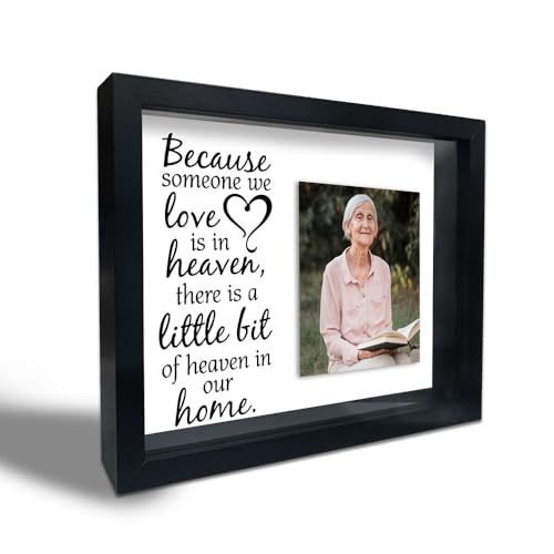 Memorial Shadow Box Frame, Sympathy Shadow Box with 10 DIY Adhesive Dots , Large Shadow Box Display Case for Tabletop and Wall Display, Bereavement Gifts in Memory of Loved One (10.6