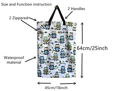 JUTESK Large Hanging Wet/dry Cloth Diaper Pail Bags for Reusable Diapers or Laundry (1pieces) (Black Butterfly) - Image 3
