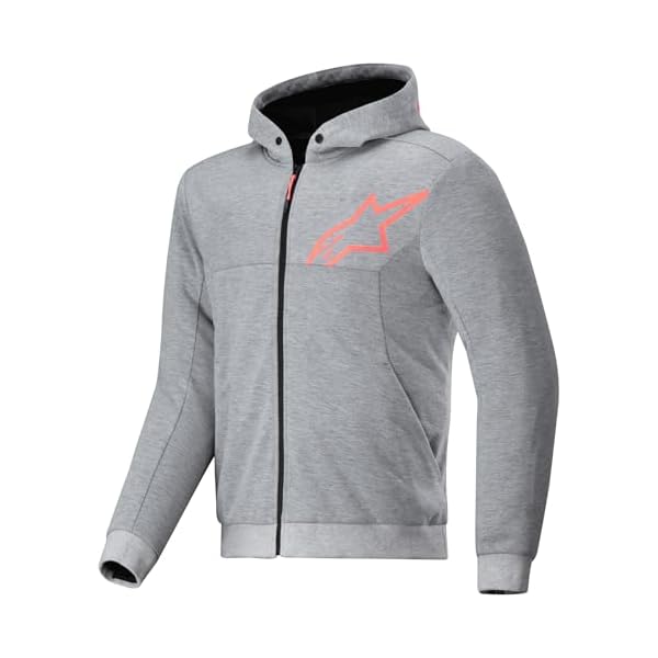 Alpinestars Chrome V2 Sport Hoodie (X-Large, Gray Heather/Fluo Red)
