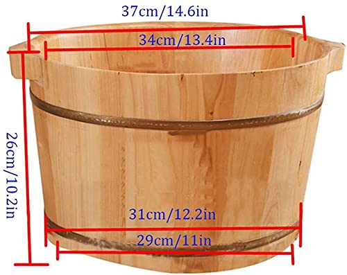 Spa de pies de madera sólida con tapa 26 cm miniatura 3
