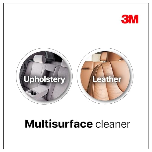 Image of 3M Foaming Car Interior Cleaner (580g) | Upholstery & Leather Cleaner | Removes Tough Stains & Dirt | Includes Microfiber Cloth & Sponge