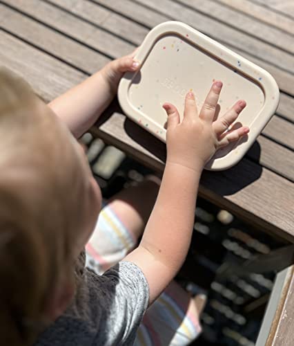 Spoondrift Leak-Proof Silicone Bento Box Lunchbox, For Child And Adult, 3 Compartment,3 Colors, Cream, Green, And Rose (Cream) #TOP5