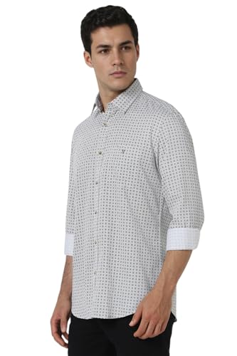 Image of Van Heusen Casual Printed Shirt for Men| Premium Cotton| Full Sleeves| Slim Fit |Breathable Fabric