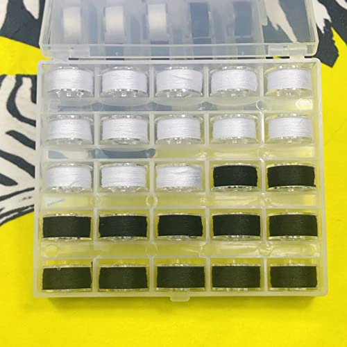 25 Pcs Bobbins for Sewing Machine Black & White Sewing Machine Thread - Image 3
