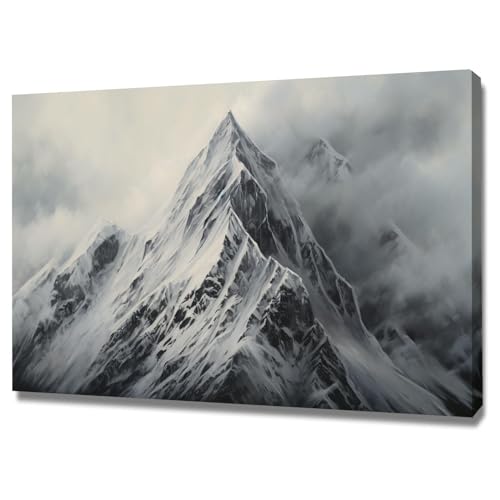 Tableau montagne encadré veces édition d'art monochrome 30x40