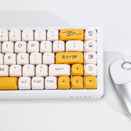 Image of KBDiy Honey Milk KOA Profile Keycaps Set,Dye-Sublimation PBT Yellow Cute Custom Keyboard Keycap,138 Key Cap Set for Cherry Gateron MX Switches Mechanical Keyboards