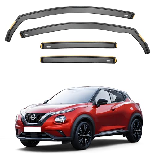 Ispeed Wind Deflectors for NISSAN JUKE MK2 2019-2024 4pc Set - Keep Your Car Ventilated in Rain - Reduce Wind Turbulence - Tinted, In-Channel Type
