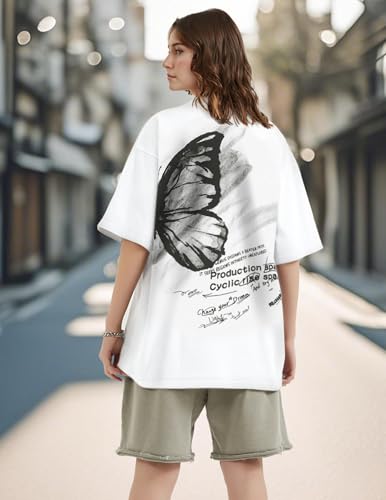 Vamtac Butterfly Graphic Tees Men Y2K Oversized Vintage T Shirts Loose Streetwear Short Sleeves Summer Tops