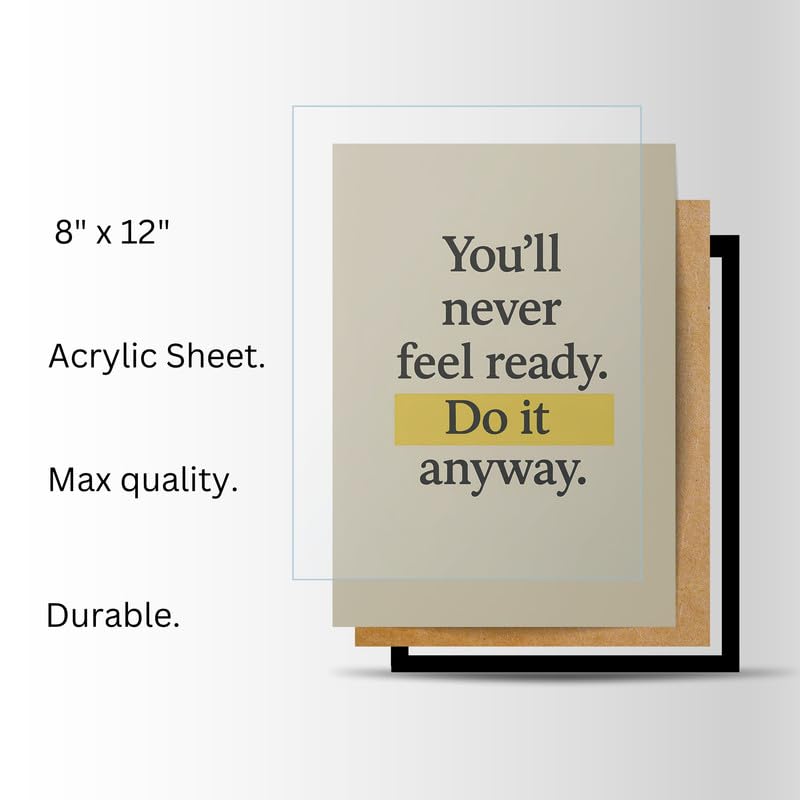 Image of Wall Framed Posters | 8x12 inch size | Motivational Quotes Posters |Inspirational Motivational Photo Frame - inchYou'll Never Feel Ready. Do It Anyway. inch - Desk & Wall Decor for Office, Home, or Study