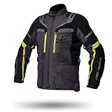 SPYKE Meridian Dry Tecno Chaqueta de Moto, Gris Negro Amarillo Fluo, M Hombres