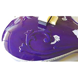 Couleurs Psychédéliques Bleues Violettes Sitar indien acoustique-électrique en bois de rose sculpté. Garantie française - Les Beatles, Paul McCartney, John Lennon, RIngo Starr, George Harrison Couleurs Psychédéliques Bleues Violettes Sitar indien acoustique-électrique en bois de rose sculpté. Garantie française – Image 2