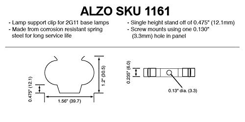 Image of ALZO digital 2G11 CFL Light Bulb Spring Metal Clip Lamp Holder - Single Clip