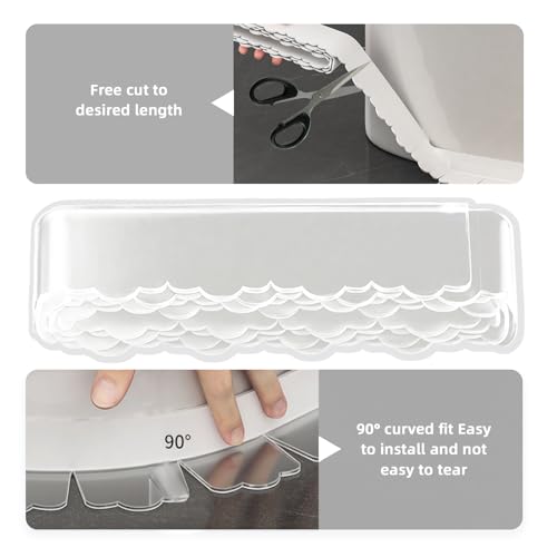 Wasserdichter Aufkleber Nähte im Toilettenboden, Waterdichte en Dreckig Tape, Auf die küche/toilette/badezimmer in der ecke.Verhindert, dass Feuchtigkeit und verhindert Schimmel(1.5m) (Transparent)