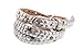 Produktbild AdoniaMode Damen Leder Gürtel Strass Vintage Nieten Antik Look G15-01 100 cm Gold Metallic