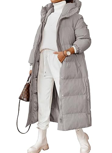 Godoboo Damen Wintermantel Parka Mantel Damen Wintermantel Steppmantel Oversized Damen Mantel Warmer Winter Steppmantel Lang Übergangsjacke Winterjacke