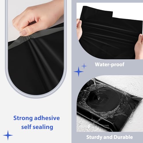 Image of Fuxury Poly Mailers 17.7 X 22 inch 50 Pcs,Large Shipping Bags for Clothes,Black | Tear-resistant Shipping Envelopes,Durable Self Seal Mailing Bag,Waterpoof Large Polymailers For Business,Boutique & Online