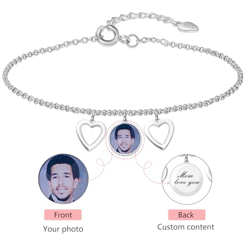 Custom Picture Bracelets for Women Customized Mother-Daughter Bracelet for Mom Wife Engraved Charm Bracelets with Photos2