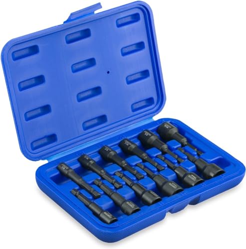 Image of NEIKO 10250A Magnetic Hex Impact Nut Driver Set, 12-Piece Driver Bit Set for Drill, Cr-V Steel, 1 /4 inch Quick-Change Hex Shank Nutsetters, Impact Rated SAE & Metric Master Impact Driver Socket Set