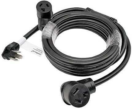 Parkworld 60158 Dryer Splitter, 240V Splitter NEMA 10-30P Male Plug to 2 10-30R Female Receptacle, Dryer 3-Prong 30 AMP 10-30 Y Adapter Cord 20 feet