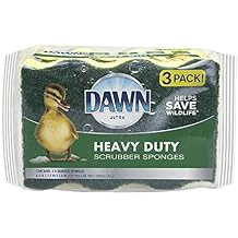 Dawn Heavy Duty Kitchen Dish Sponges, Green/Yellow Pack of 3