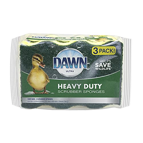 Dawn Heavy Duty Kitchen Dish Sponges Green/Yellow (Pack of 3)