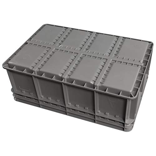 Akro-Mils 38358 Heavy-Duty Stacking Multi-Load Straight Wall Container Shuttle Tote For Asrs Automated Storage And Retrieval Systems, (23-5/8-Inch X 15-3/4-Inch X 8-5/8-Inch), Grey, (4-Pack) #TOP7