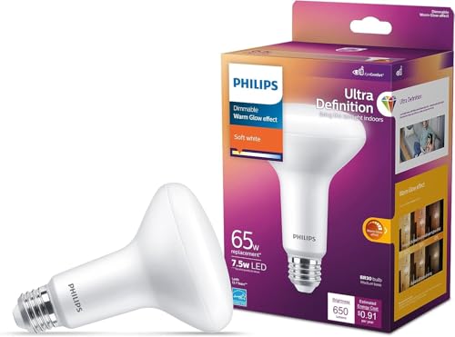 Image of PHILIPS LED 65W BR30 4-Pack Ultra Definition (2200K) 650 Lumen (7.5W = 65W) Dimmable Frosted Flicker-Free Light Bulbs