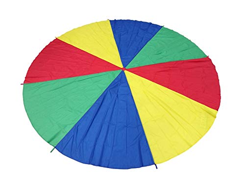 FixtureDisplays(r) 12 Foot Play Parachute for Kids 8 Handles with Storage Bag Play Parachute for Kids Tent Picnic Mat Blanket 16877-NPF