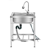 ♥ Durchdachtes Design: Starke Edelstahlkreuzstreben an den Beinen für exzellenten Halt und erhöhte Stabilität. Verstellbare Kugelfüße an der Fußbasis schützen Ihren Boden vor Kratzern und halten das Waschbecken auf unebenen Böden stabil.