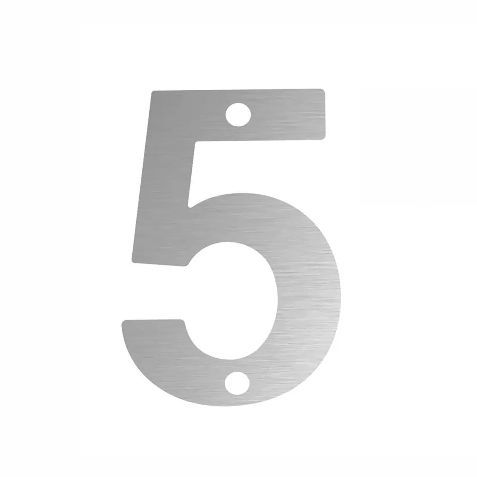 3/3.5/4/5 Inch House Numbers 3D Modern Metal Stainless Steel Mailbox Numbers, Black Door Number Sign with Screws, for Apartment Address Post Outside Room Home Outdoor Street Yard(Silver 5,5Inch)