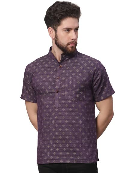 enchanted drapes Violet Plus Printed Men's Short Kurta-picture-11